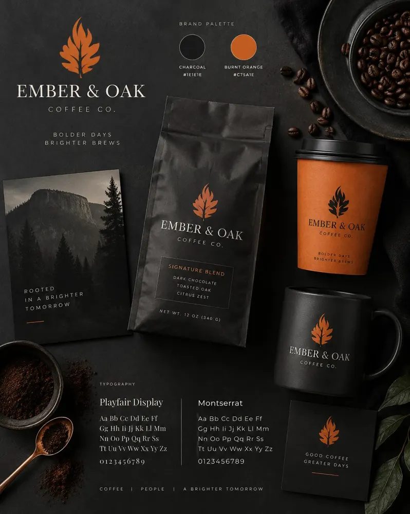 Ember & Oak — coffee brand system